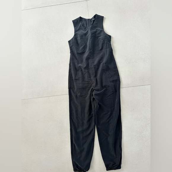 Black High Neck Sleeveless Jumpsuit with Tapered Legs